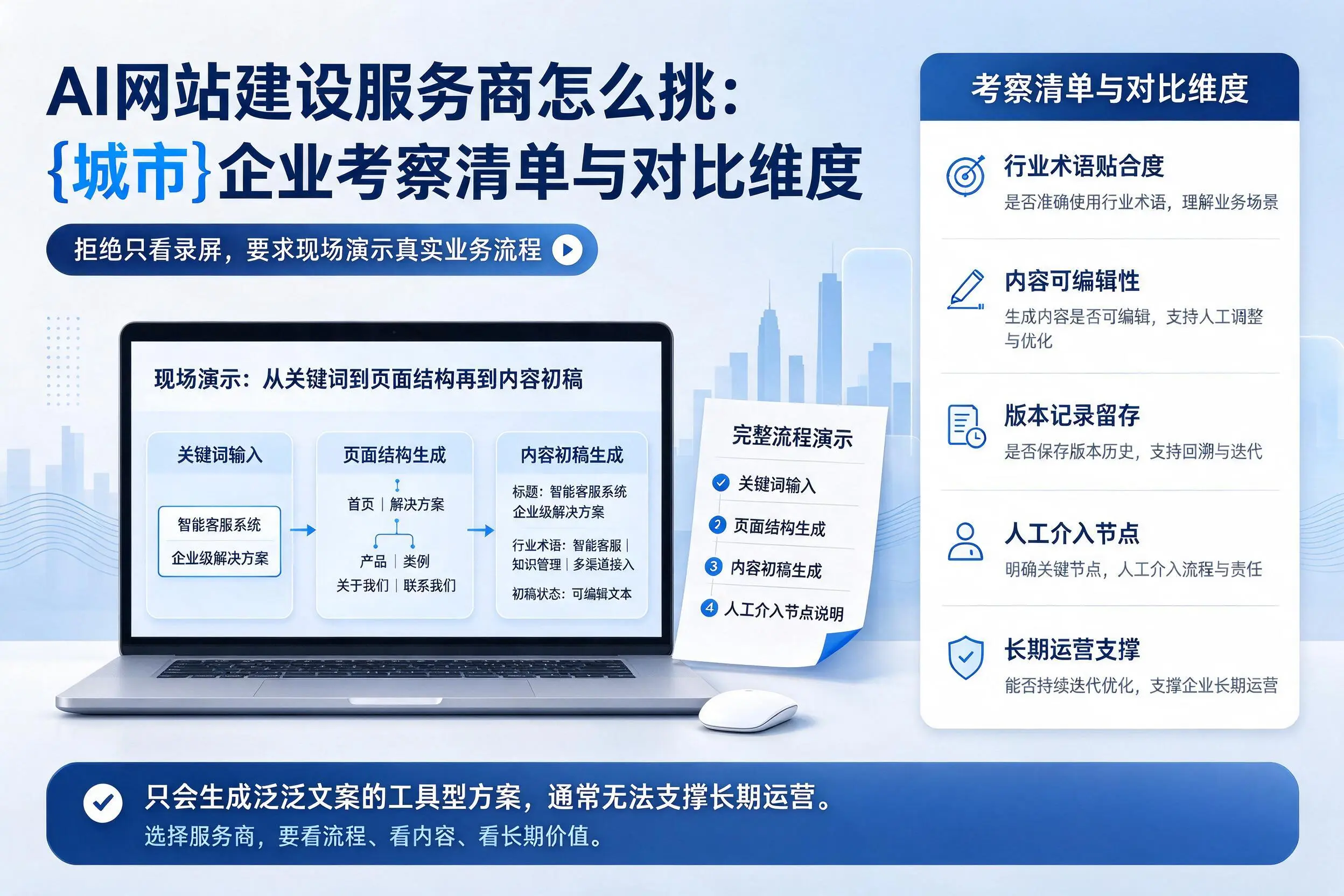 AI网站建设服务商怎么挑:亳州企业考察清单与对比维度